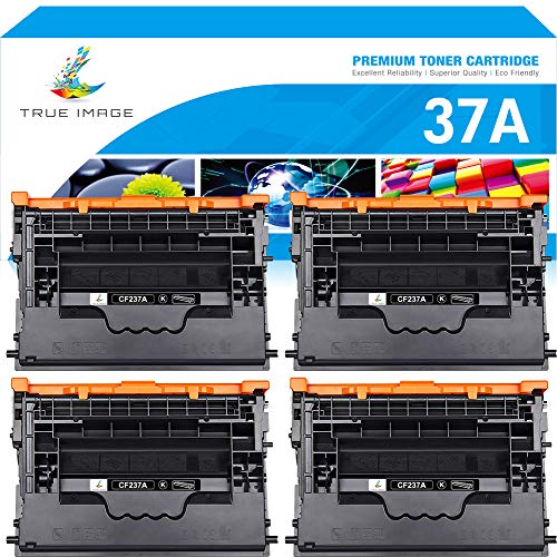 TRUE IMAGE Compatible Toner Cartridge Replacement for HP 37A CF237A CF237X Work for Enterprise M607n M608dn M608n M609 M607dn M608x M609x MFP M631 M631h M632 M633fh Printer (Black, 4Pack)