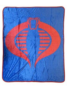 g.i. joe cobra symbol blue 80's cartoon printed throw blanket