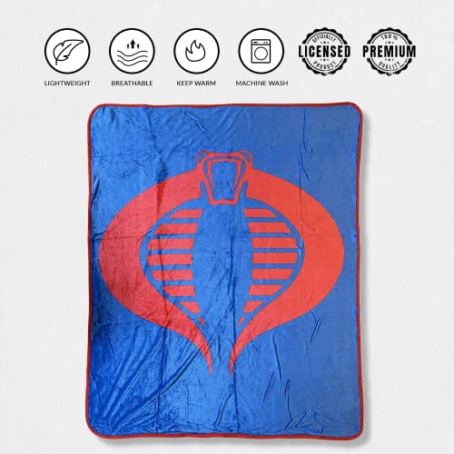 G.I. Joe Cobra Symbol Blue 80's Cartoon Printed Throw Blanket