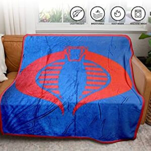 G.I. Joe Cobra Symbol Blue 80's Cartoon Printed Throw Blanket