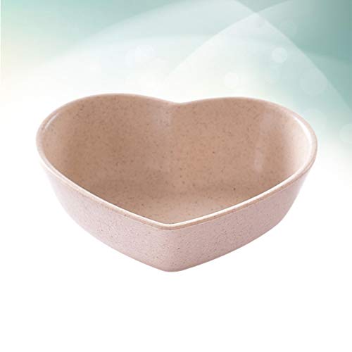 DOITOOL Utensil Sets 4pcs Cute Heart Shaped Seasoning Dish Wheat Straw Love Sauce Dish Sushi Soy Dipping Bowl Snack Serving Dish for Wedding Valentines Day Party Decoration Mixed Color Utensil Set