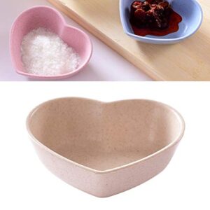 DOITOOL Utensil Sets 4pcs Cute Heart Shaped Seasoning Dish Wheat Straw Love Sauce Dish Sushi Soy Dipping Bowl Snack Serving Dish for Wedding Valentines Day Party Decoration Mixed Color Utensil Set