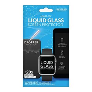 liquipel armortek liquid glass screen protector - universal nano liquid screen protector for smartphones, tablets, and wearables - increased impact and scratch protection ($0 protection plan)
