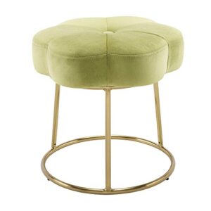 linon light green and gold vanity and accent talulah stool