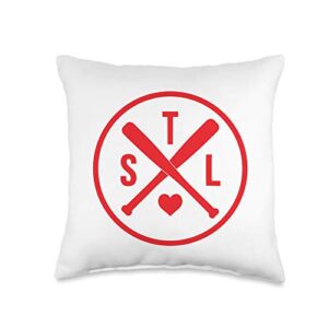 st. louis stl shirts st. louis, missouri stl baseball or softball for woman throw pillow, 16x16, multicolor