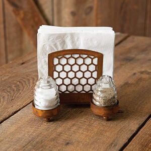 ctw home collection 370522 honey hive salt pepper and napkin caddy, 7.75-inch height
