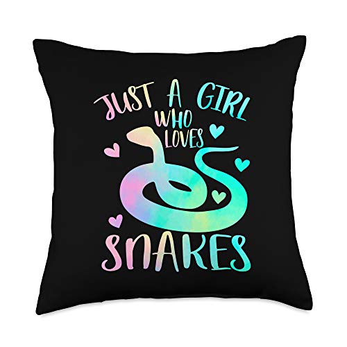 Just a Girl Who Loves Snakes Cute Snake Themed Lover Girls Throw Pillow