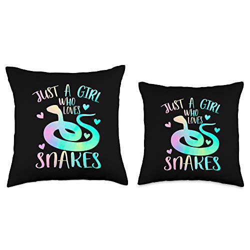 Just a Girl Who Loves Snakes Cute Snake Themed Lover Girls Throw Pillow