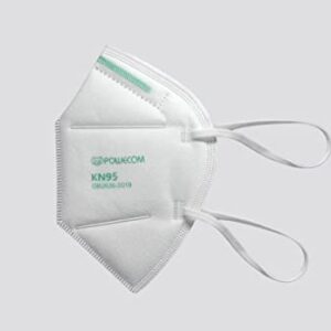 POWECOM KN95 Respirator Face Mask | Breathable Face Mask (10 Pack) |White| Headband Style