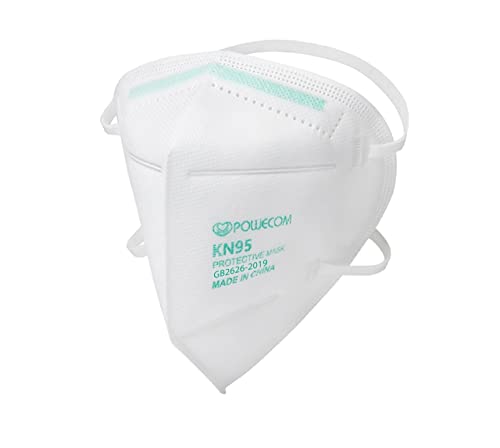 POWECOM KN95 Respirator Face Mask | Breathable Face Mask (10 Pack) |White| Headband Style