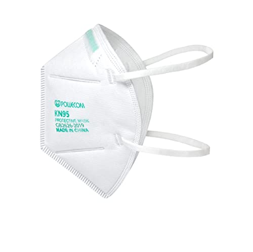 POWECOM KN95 Respirator Face Mask | Breathable Face Mask (10 Pack) |White| Headband Style