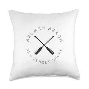belmar beach nj home decor beach gifts belmar new jersey beach crew throw pillow, 18x18, multicolor