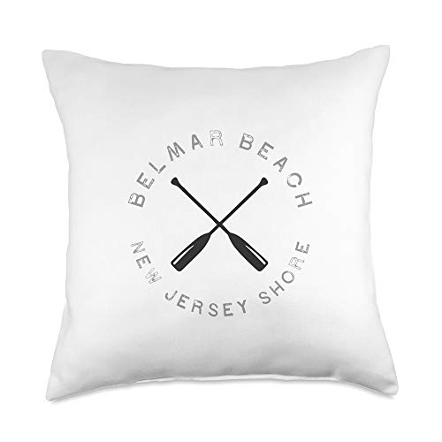 Belmar Beach NJ Home Decor Beach Gifts Belmar New Jersey Beach Crew Throw Pillow, 18x18, Multicolor