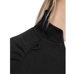 Med Couture Touch Women's Raglan Zip Front Warm Up Jacket, Black, Large