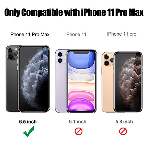 JAME Case for iPhone 11 Pro Max Case with Screen Protectors 2Pcs, Military-Grade Drop Protection, Shockproof Protective Phone Cases Cover Car Mount Ring Kickstand Case for iPhone 11 Pro Max Red