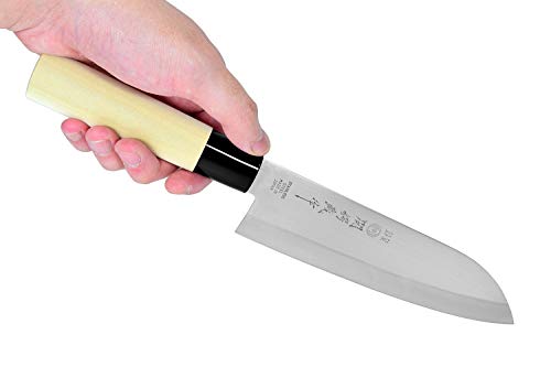 Seki Japan TSUBAZO Japanese Utility Chef Kitchen Knife, Stainless Steel Santoku Knife, Shiraki Handle, 170 mm (6.7 in)