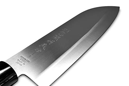 Seki Japan TSUBAZO Japanese Utility Chef Kitchen Knife, Stainless Steel Santoku Knife, Shiraki Handle, 170 mm (6.7 in)