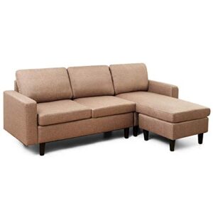 k/a convertible sectional sofa convertible sectional sofa couch fabric l-shaped couch w/reversible chaise (d)