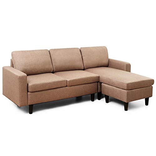 k/a Convertible Sectional Sofa Convertible Sectional Sofa Couch Fabric L-Shaped Couch w/Reversible Chaise (D)