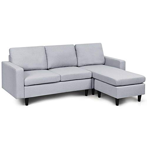 k/a Convertible Sectional Sofa Convertible Sectional Sofa Couch Fabric L-Shaped Couch w/Reversible Chaise (D)