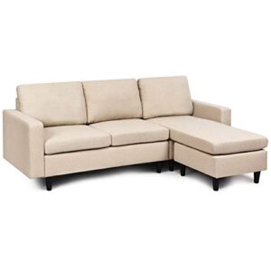 k/a Convertible Sectional Sofa Convertible Sectional Sofa Couch Fabric L-Shaped Couch w/Reversible Chaise (D)