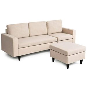 k/a Convertible Sectional Sofa Convertible Sectional Sofa Couch Fabric L-Shaped Couch w/Reversible Chaise (D)