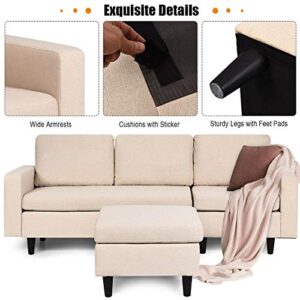 k/a Convertible Sectional Sofa Convertible Sectional Sofa Couch Fabric L-Shaped Couch w/Reversible Chaise (D)