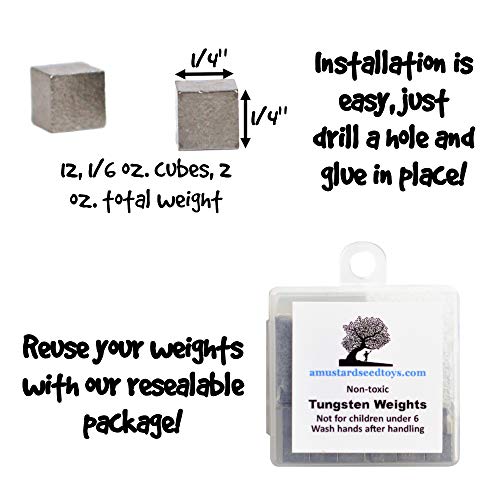 Tungsten Weights, 2 oz. Cube Kit, 12 1/4" Cubes, Easily Nail The Perfect Pinewood Race Car Weight