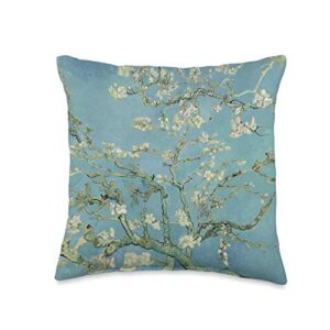 famous painting starry night by vincent van gogh vincent van gogh | almond blossom throw pillow, 16x16, multicolor