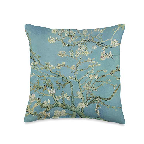 Famous Painting Starry Night by Vincent van Gogh Vincent Van Gogh | Almond Blossom Throw Pillow, 16x16, Multicolor