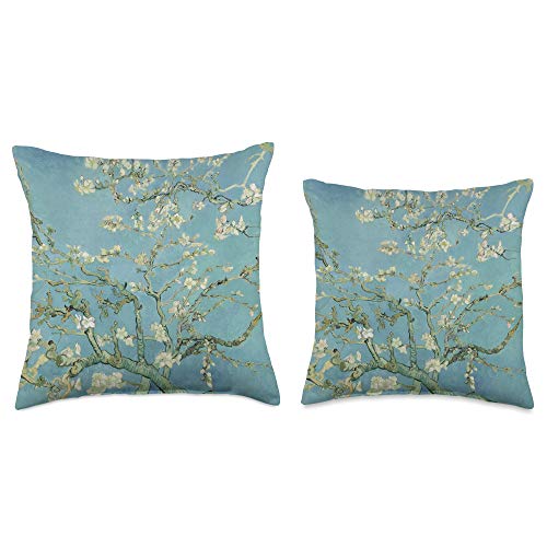 Famous Painting Starry Night by Vincent van Gogh Vincent Van Gogh | Almond Blossom Throw Pillow, 16x16, Multicolor