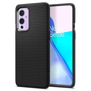 spigen liquid air armor designed for oneplus 9 case 5g [compatible with na & eu versions, not compatible with ch & in versions] (2021) - matte black