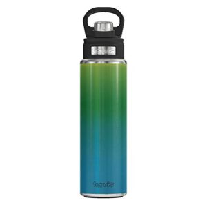 tervis sour apple ombre triple walled insulated tumbler, 24oz wide mouth bottle, stainless steel