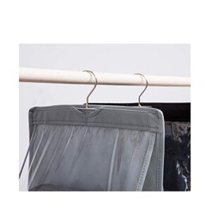 None/Brand Storage Handbag,Hanging Handbag Organizer Dust-Proof Storage Holder Bag Wardrobe Closet,with 6 Pockets(Black+Gray) (Gray)