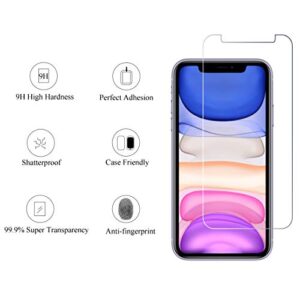 Ailun 2Pack Screen Protector Compatible for iPhone 11[6.1 inch] + 2 Pack Camera Lens Protector,Tempered Glass Film,[9H Hardness] - HD