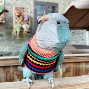 HEZHUO Parrot Bird Supplies, Light Flying Clothes, Warm and Comfortable, Tiger Skin, Green Cheek Parrot, Little Sun Parrot, Monk Parrot, Starling, mynah, Senegal Parrot, Mini Macaw Sweater (4XL)