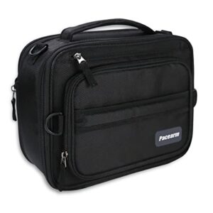 pacearm lunch bag insulated lunch box cooler bag (black, 6-12can)