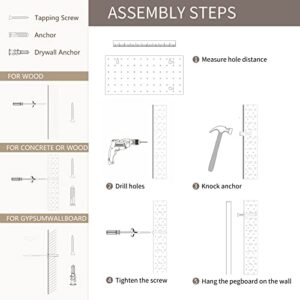 XAOHOME Wooden Pegboard, Sturdy Peg Board for Walls Modular Grid Organizer, DIY Storage and Display Panels with Shelves and Brass Hooks(Yellow)