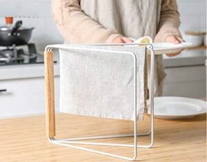 siyue folding countertop dishcloth drying rack, 3 arm dish cloth rag towel rack, minimalist designed dishcloth hanging rack organizer, white