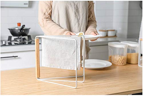 siyue Folding Countertop Dishcloth Drying Rack, 3 Arm Dish Cloth Rag Towel Rack, Minimalist Designed Dishcloth Hanging Rack Organizer, White