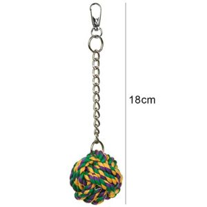 SONGBIRDTH Parrot Chew Toys - Bird Parrot Cotton Rope Chain Ball Hanging Cage Decor Pet Climbing Chew Toy for Medium and Small Parrot Random Color