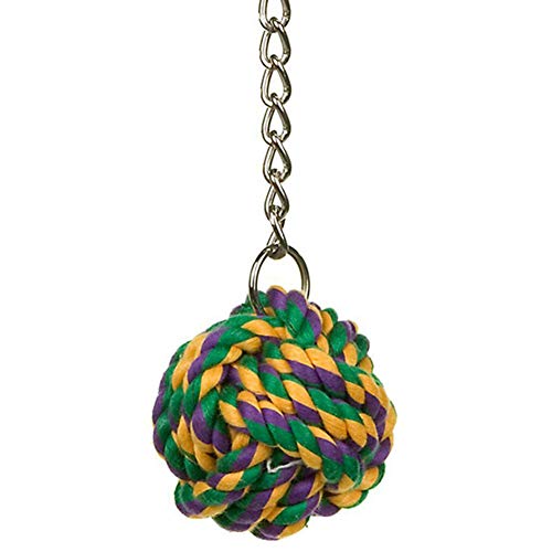 SONGBIRDTH Parrot Chew Toys - Bird Parrot Cotton Rope Chain Ball Hanging Cage Decor Pet Climbing Chew Toy for Medium and Small Parrot Random Color