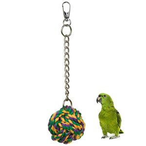 SONGBIRDTH Parrot Chew Toys - Bird Parrot Cotton Rope Chain Ball Hanging Cage Decor Pet Climbing Chew Toy for Medium and Small Parrot Random Color