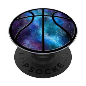 galaxy basketball ball sport player gift nebula space popsockets popgrip: swappable grip for phones & tablets
