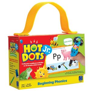 Educational Insights Hot Dots Jr. Let's Master Kindergarten Reading, Ages 5 and Up, (100 Self-Checking Lessons) & Hot Dots Jr. Beginning Phonics Card Set