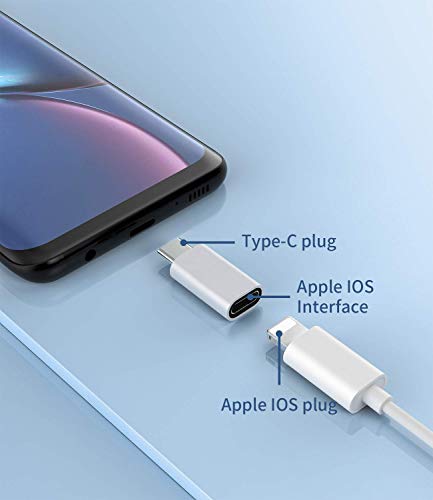 3Pack Lightning Female to USB-C Male Adapter,Type Charging for Samsung Galaxy S20 Ultra Z Flip Note S10 S9 Plus Google Pixel 5XL Compatible with Cable Converter Connector Charger LG Ipad Pro Air4 2020