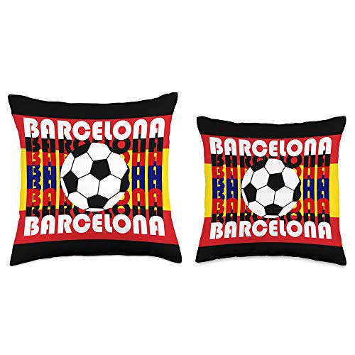 Black-Spain-Soccer-Futbol-Fans-Mementos Black-Barca-Barcelona-Bauhaus-Spring-Summer-2021 Throw Pillow, 18x18, Multicolor