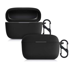 kwmobile silicone case compatible with jbl live 300tws - case protective cover for headphones - black