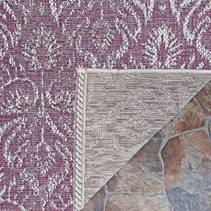 Couristan Marseille Cassis Indoor/Outdoor Area Rug, 2' x 3'7", Plum-Ivory