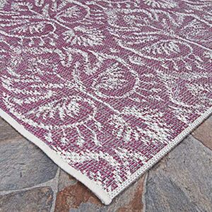 Couristan Marseille Cassis Indoor/Outdoor Area Rug, 2' x 3'7", Plum-Ivory